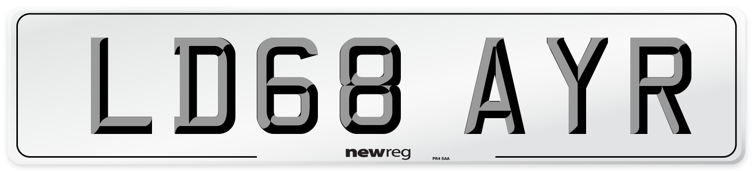 LD68 AYR Number Plate from New Reg